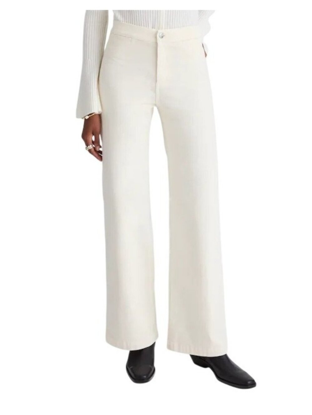 Madewell Womens The Wide Leg Pant in Corduroy~Size 33~Vintage Ivory NWT L17 23